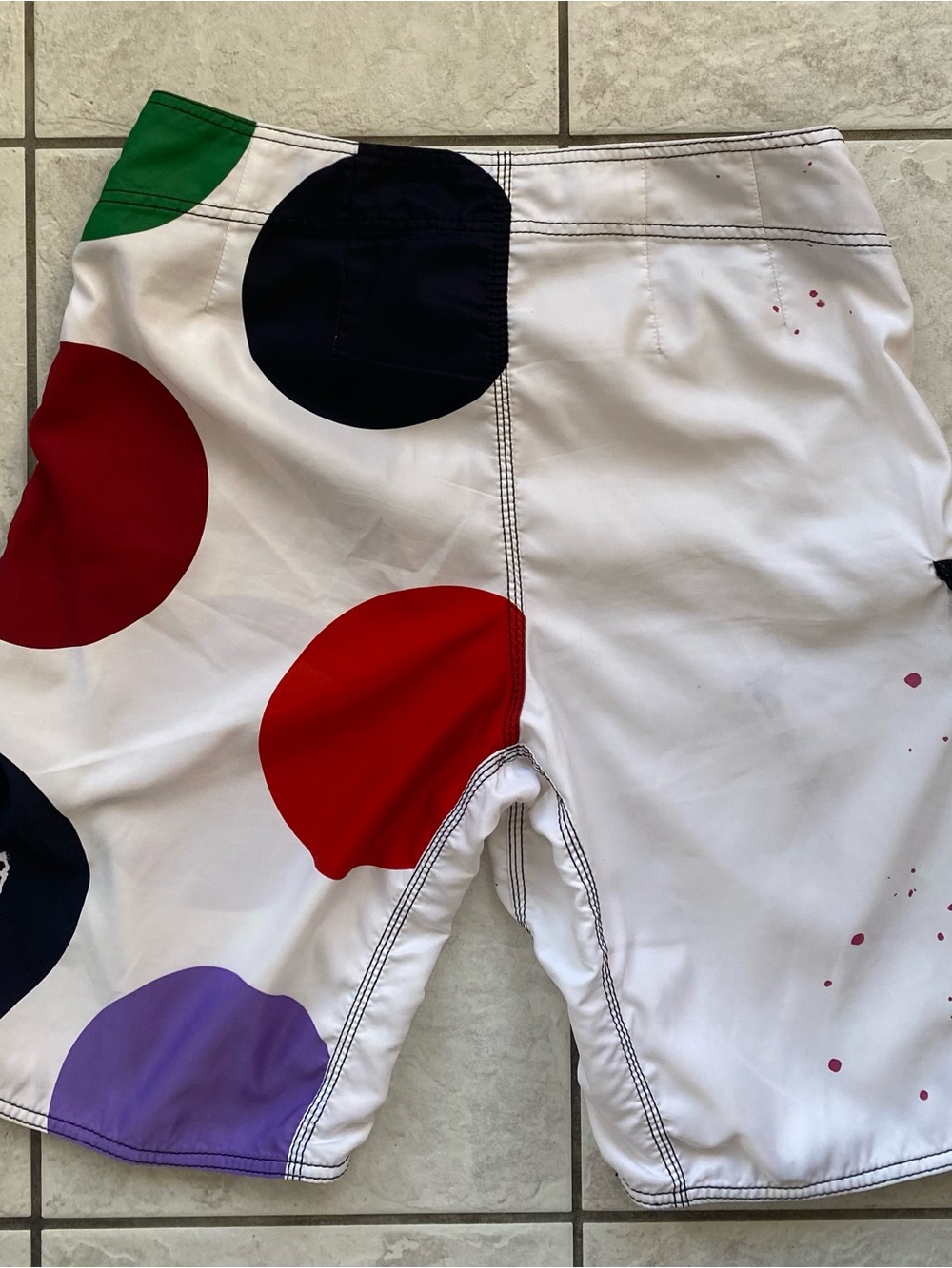 Vintage Billabong Boardshorts Y2K Multicolor Paint Splatter Surf Shorts 34 - Picture 2 of 16